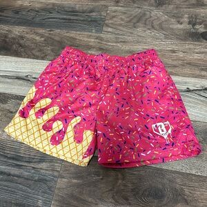 Baseball Lifestyle 101  B101 Ice Cream Youth XL Shorts Pink Sprinkles